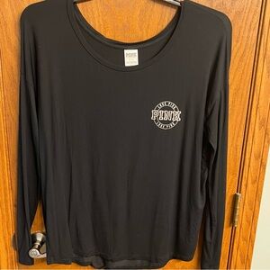 PINK Victoria's Secret Classic Black Long Sleeve Tee